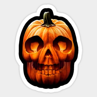 Scary Halloween Pumpkin Art Sticker